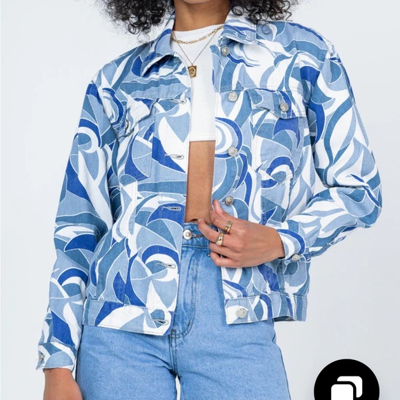 Patterned jean jacket - Picture 2 of 5